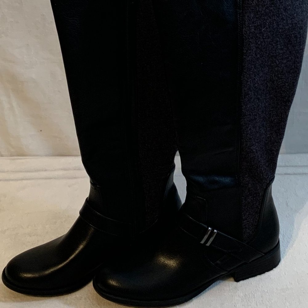 NEW! Women's LifeStride Xtra Knee High Boots 6M WC Black Wide Calf Soft System